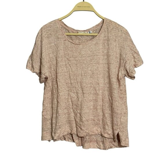 Sigrid Olsen Tops - Sigrid Olsen Linen Tshirt Top Women Size XS Casual Comfy Slouchy Striped Summer